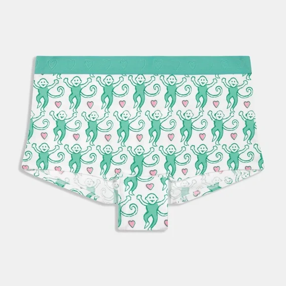 Roller Rabbit Lovely Monkey Crosby Boyshort Size SKELLY GREEN / S - Picture 2 of 3